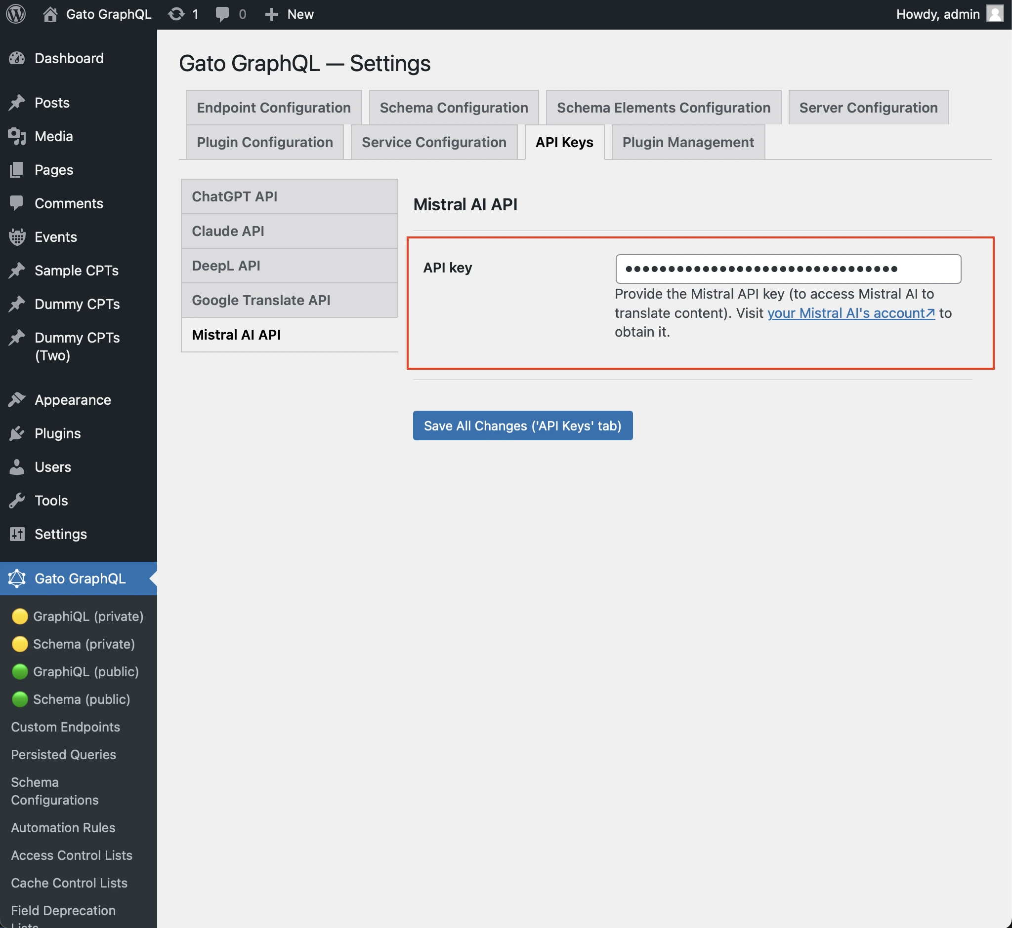 Setting Mistral AI's API key