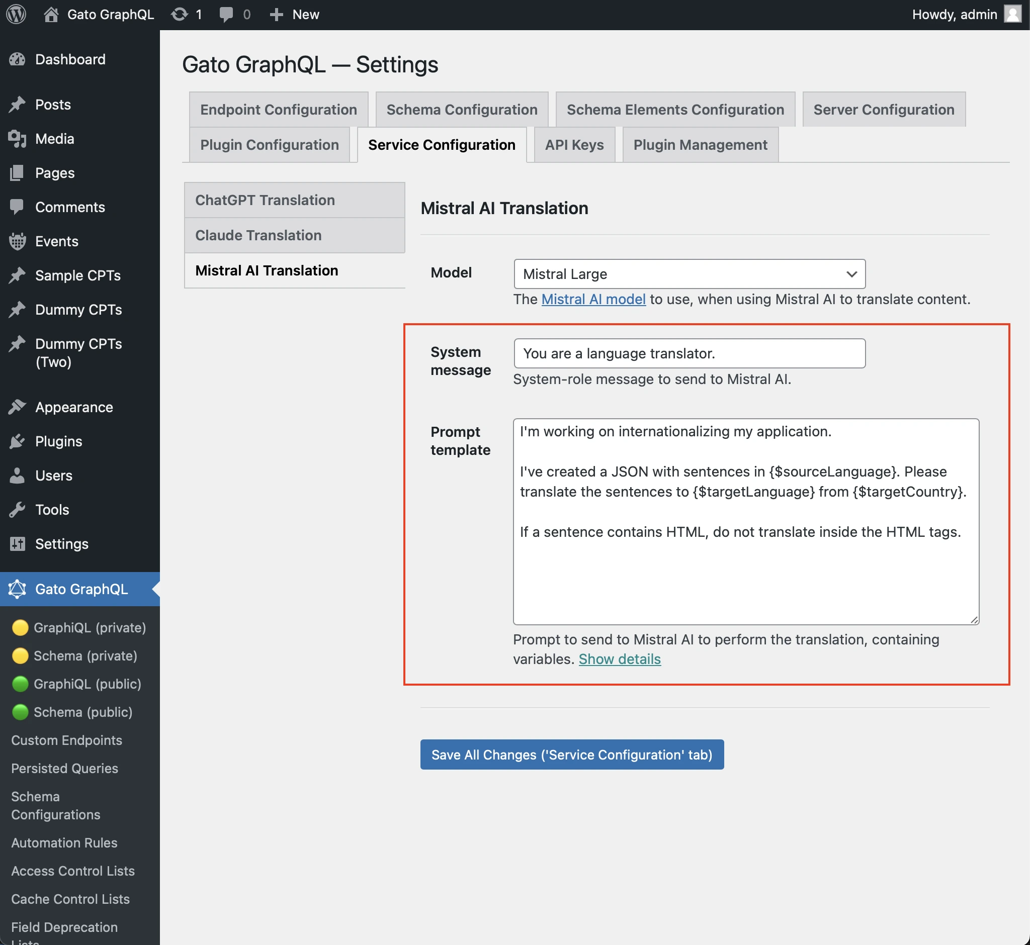 Setting the prompt for Mistral AI
