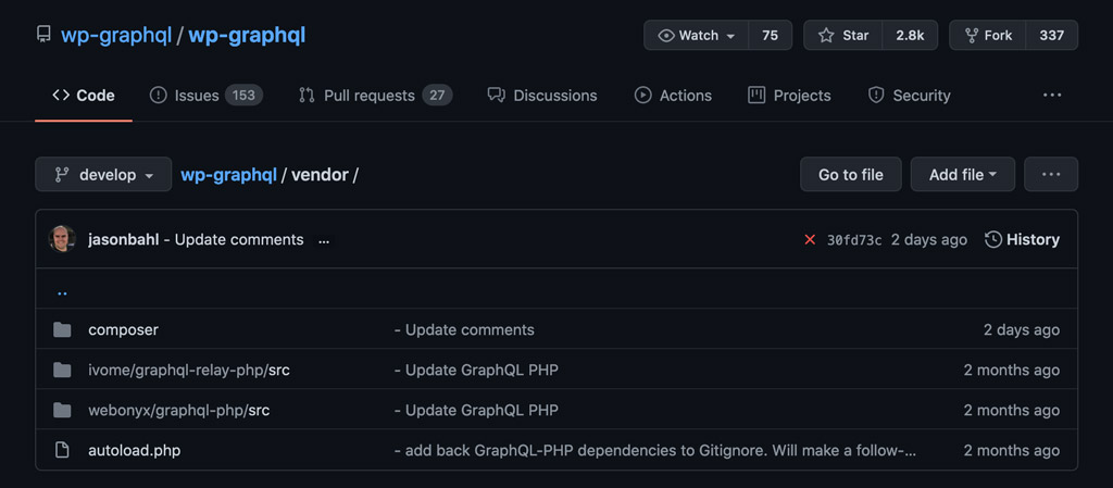 Contents of the vendor folder